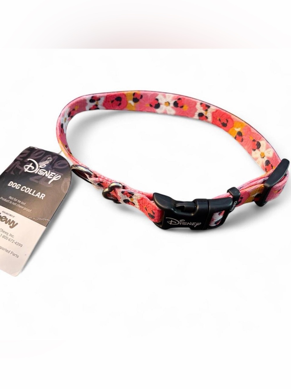 Disney Pink Minnie Mouse Floral  Dog Collar
